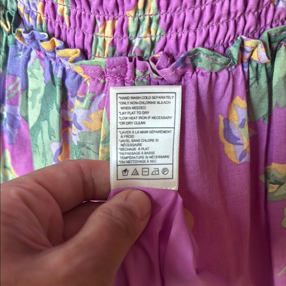 Floral Lavender Maxi Dress with Smocked Waist - Picture 11 of 12